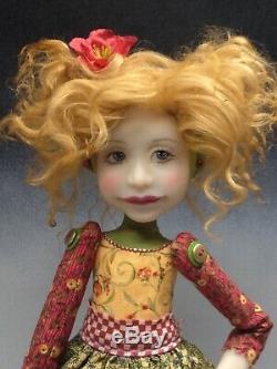 Artist Doll Golden Red Hair Gold Shoes OOAK