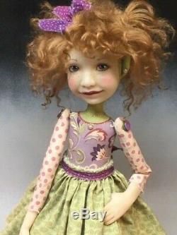 Artist Doll Red Curly Hair Freckles Big Shoes OOAK