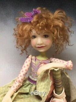 Artist Doll Red Curly Hair Freckles Big Shoes OOAK