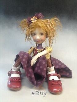 Artist Doll Red Hair Freckles Big Shoes OOAK
