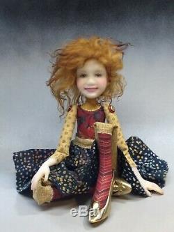 Artist Doll Red Hair Freckles Gold Shoes OOAK