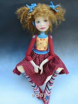 Artist Doll Red Hair Freckles Red Shoes OOAK