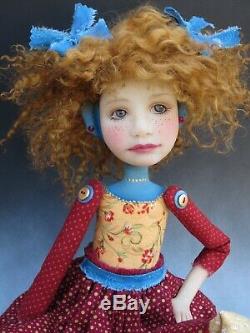 Artist Doll Red Hair Freckles Red Shoes OOAK