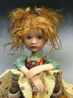Artist Doll Red Hair Pig Tails Freckles Red Shoes OOAK