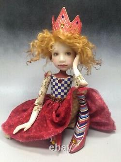 Artist Doll Red Hair Princess Crown Red Shoes OOAK