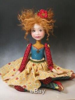 Artist Doll Red Hair Red Shoes OOAK