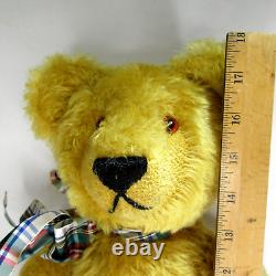 Artist German Teddy Bear JOHANNA HAIDA vtg 1995 ALBERT gold mohair 18 signed