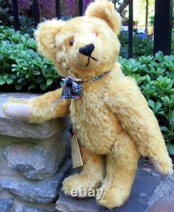 Artist German Teddy Bear JOHANNA HAIDA vtg 1995 ALBERT gold mohair 18 signed