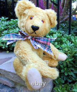 Artist German Teddy Bear JOHANNA HAIDA vtg 1995 ALBERT gold mohair 18 signed