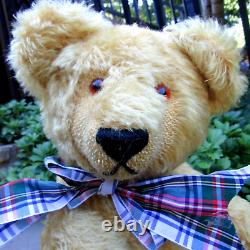 Artist German Teddy Bear JOHANNA HAIDA vtg 1995 ALBERT gold mohair 18 signed