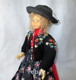 Artist Helga Weich Hand Carved Wood OOAK 20 Blond German Girl Doll 99/01/01