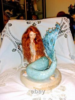 Artist Original Phyllis Morrow-pgm Sculpting Caroline Mermaid With Pond