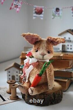 Artist Rabbit Bunny Bear Vintage Style Their friends OOAK Teddy Doll Jointed