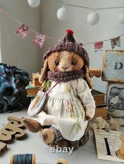 Artist Rabbit Bunny Bear Vintage Style Their friends OOAK Teddy Doll Jointed