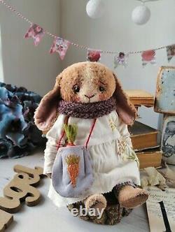 Artist Rabbit Bunny Bear Vintage Style Their friends OOAK Teddy Doll Jointed