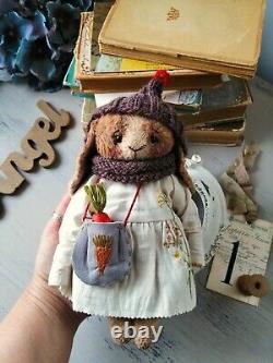 Artist Rabbit Bunny Bear Vintage Style Their friends OOAK Teddy Doll Jointed