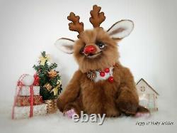Artist Teddy bear Christmas Rudolph Reindeer