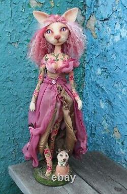 Artistmade collectible art doll Cat