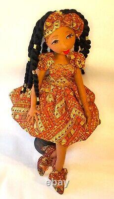 Ashlene? #Blackdoll handmade ooak cloth doll