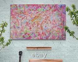 BIG LARGE HANDMADE ABSTRACT UNIQUE dimensional PAINTING OOAK LOOSE CANVAS COLOR
