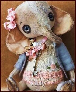 Bears artist Antique Vintage Elephant Teddy Bear doll OOAK baby