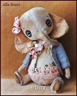 Bears artist Antique Vintage Elephant Teddy Bear doll OOAK baby