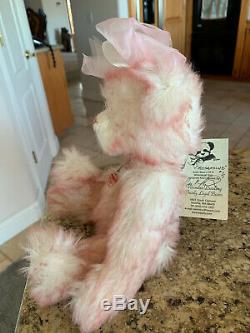 Beautiful Pink Tipped Mohair Handmade Artist Bear #1/1
