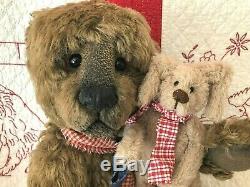 Bernus mohair bear, M. Zemeski, dog included, Ex cond withtag