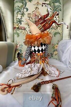Big Handmade Art Textile Autumn Jester Cat 27 Collectable, Art Doll, OOAK