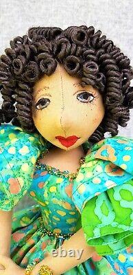 Black dolls no. 311 Selena African American handmade ooak cloth doll