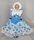 Blue Victorian Christmas Caroler Barbie Doll Ooak Bonnet Dress Holiday Decor