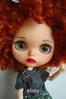 Blythe Custom Doll Orange Hair OOAK Blythe Art Doll by Daniela Mar