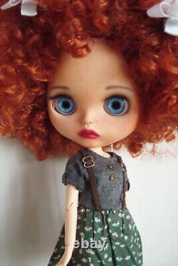 Blythe Custom Doll Orange Hair OOAK Blythe Art Doll by Daniela Mar