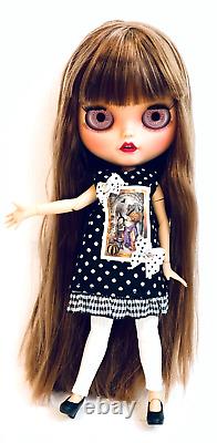Blythe Custom OOAK Halloween Themed 12 Joint Doll In Classy Spooky Outfit & Cat