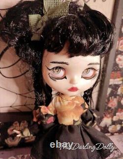 Blythe Dawn Ooak Handmade Handcrafted Custom Factory Base Doll Goth Emo