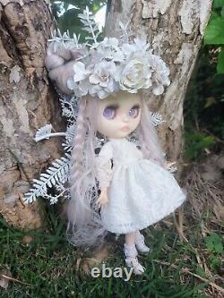 Blythe Doll White Fairy Ooak Handmade Handcrafted Factory Base Doll