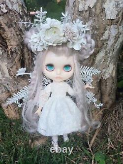 Blythe Doll White Fairy Ooak Handmade Handcrafted Factory Base Doll