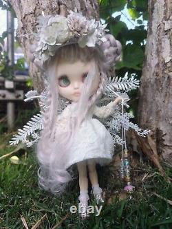 Blythe Doll White Fairy Ooak Handmade Handcrafted Factory Base Doll