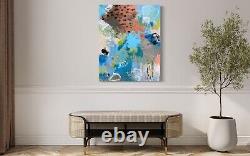 Bold Colorful OOAK original painting Contemporary Abstract Art on canvas byKatC