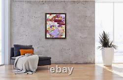 Bold Raw Colorful Urban OOAK painting Contemporary Abstract Art on canvas byKat