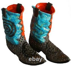 Boots decoration lifesize lighted ceramic handmade OOAK artisan custom assorted