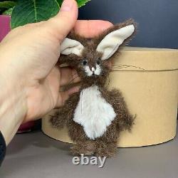 Bunny / Rabbit 10 cm (3.94in.) OOAK Hand made rabbit Artist Bunny Alpaca bunny