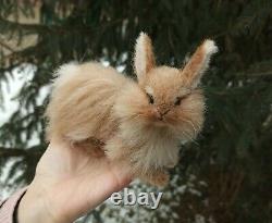 Bunny / Rabbit / Felted Realistic Miniature/ Sculpture Pet by Yana Fedorova