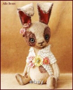 By Alla Bears artist bunny rabbit art doll teddy OOAK decor Japan