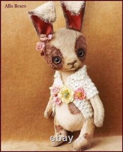By Alla Bears artist bunny rabbit art doll teddy OOAK decor Japan