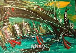 CITY ART ARTWORK Large Abstract Modern Original Oil Painting GY80