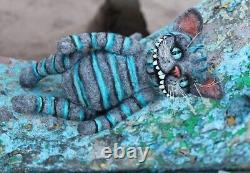 Cheshire Cat, felted toy, ooak, Alice in Wonderland character