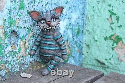 Cheshire Cat, felted toy, ooak, Alice in Wonderland character