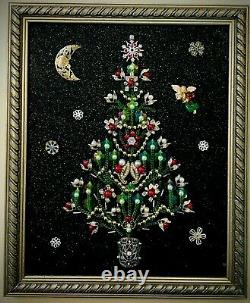 Christmas Treeframed Jewelry One Of A Kind Artunique Gift Vintage Home Decor