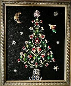 Christmas Treeframed Jewelry One Of A Kind Artunique Gift Vintage Home Decor